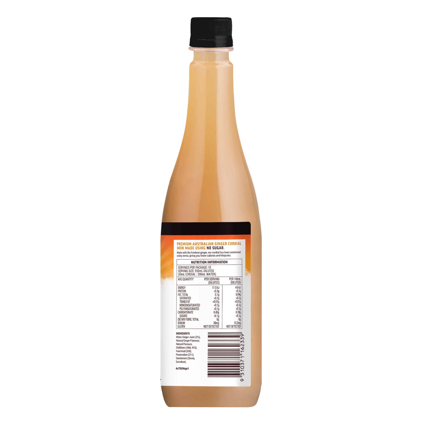 Buderim Ginger Cordial No Sugar Ginger Refresher