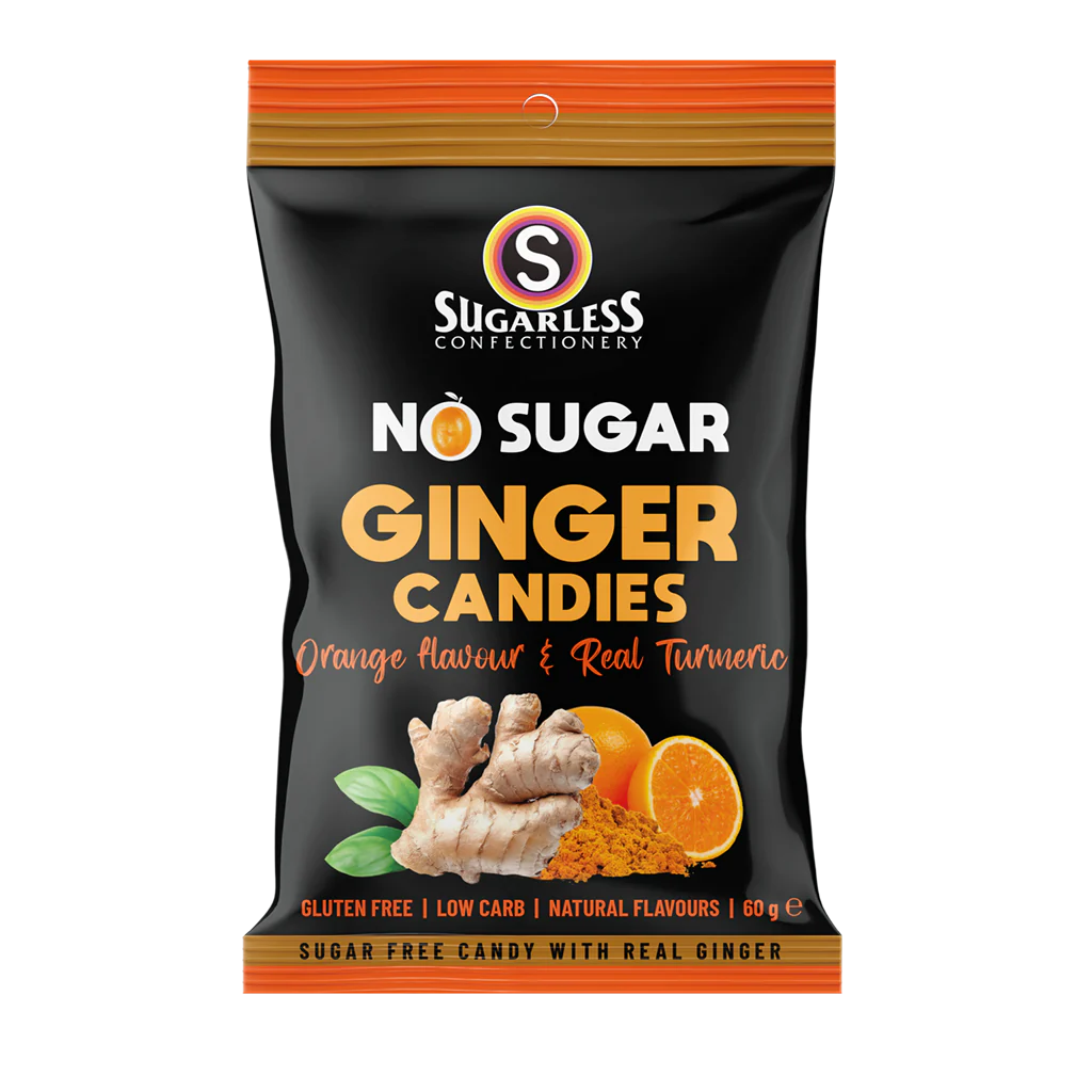 Sugarless Ginger Candies with Orange & Turmeric 60g