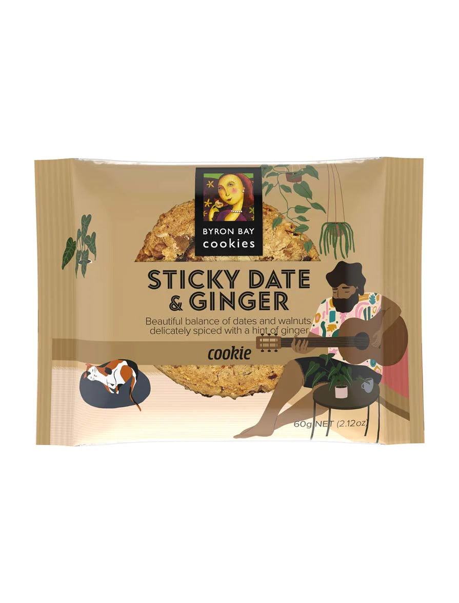 Byron Bay Cookies Sticky Date and Ginger Cookie 60g